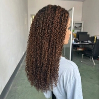 Perruque Lace Front HD 13*6*9 en Cheveux Humains Vierges, Bouclée Profonde, avec Balayage et Mèches, Nœuds Pré-décolorés, Bonnet Splicé, Sans Colle, Vente en Gros