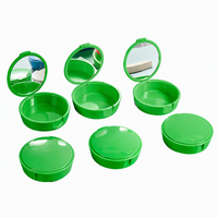 Boîte de rangement orthodontique en plastique ronde avec miroir pour appareils dentaires et gouttières, personnalisable avec logo, pour usage quotidien en clinique – Vente en gros