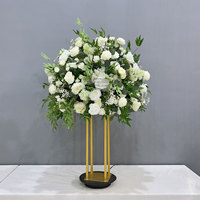 GNW Centres de table pour décoration de table en vert et rose blanche de toutes tailles, centres de table en fleurs artificielles pour mariage
