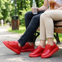 Chaussures décontractées en cuir verni uni de luxe pour hommes et femmes, vente en gros du fabricant