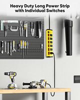Multiprise industrielle robuste 1200J 20A avec protection contre les surtensions, 6 prises, cordon d'extension 14AWG pour la maison