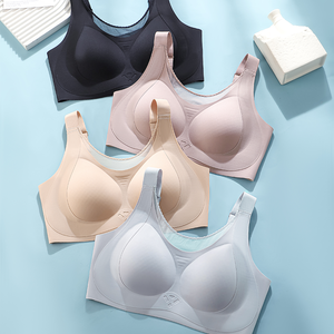 오리지널 심리스 편안한 브라 큰 가슴 볼륨 감소 반고정형 이너컵 리프트 처짐 방지 소프트 서포트 와이어프리 솔리드 - Product Image 6