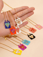 Kalung Manik Miyuki Bohemian Go2boho untuk Wanita, Kalung Buatan Tangan dengan Liontin Hati Berbahan Manik-manik, Rantai Emas Boho, Perhiasan Kalung Fashion