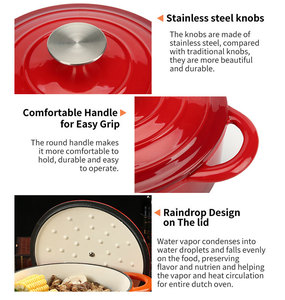 Ensemble de casseroles <span class=keywords><strong>en</strong></span> <span class=keywords><strong>fonte</strong></span> émaillée, best-seller, résistant à la chaleur, facile à nettoyer, avec poignée, pour la cuisine quotidienne - Product Image 6