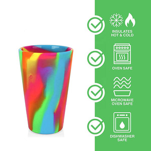 Özel kırılmaz silikon şarap bardakları Drinkware silikon şarap Tumblers BPA içermeyen gökkuşağı silikon şarap bira bardağı - Product Image 4