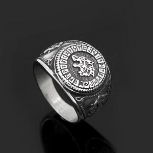 HJY002 Trade Assurance 2019 New Design Viking Vintage Wolf Head Ring Titanium Steel Retro <strong>Pagan</strong> Ring Religious Men's <strong>Jewelry</strong> - Product Image 1