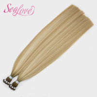 Extensions de cheveux humains de luxe 22 pouces, blond balayage, Genius Weft, double trame, cheveux vierges Remy, extensions micro-trame invisibles