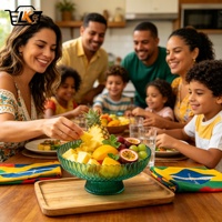 Vente en gros de bols à dessert en verre coloré à bord ondulé, sur pied, pour servir des fruits, des bonbons, pour les fêtes, la décoration de table d'hôtel, OEM ODM