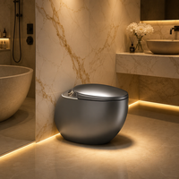 Toilette intelligente électrique automatique en céramique, à poser au sol, en forme d'œuf, avec commande vocale en anglais, modèle 2026