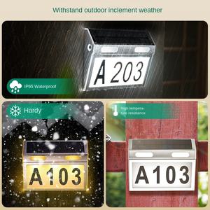 Lámpara LED para Número de Puerta, Solar, de Pared, Impermeable IP65, para Hogar, Jardín u Oficina - Product Image 5