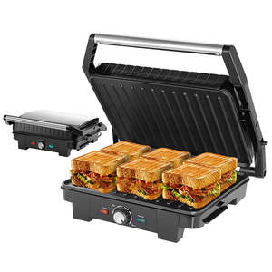 Grill électrique en acier inoxydable presse à sandwich gril à <span class=keywords><strong>panini</strong></span> avec dispositif incliné - Product Image 5