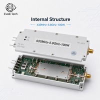 Módulo Amplificador de Potencia RF GaN Multibanda de Alta Potencia y Alta Eficiencia, 100W, Ultra Bajo Ruido, 433MHz-5.8GHz, DC28V, Pin RF