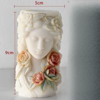 DIY Europäisch-Amerikanische Blumen-Porträt-Relief-Duftkerze in Alien-Form, Handgemachte Aromatherapie-Kerze aus Bienenwachs und Sojawachs, Feiertags- und Oster-Geschenk