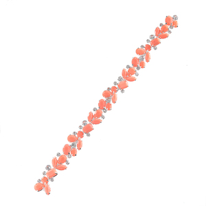Elegante laranja Sparkles strass latão correia de corrente ecológica para mulheres - Product Image 1