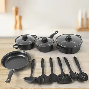 Juego de Utensilios de Cocina Antiadherentes Duraderos de 13 Piezas, Olla para Sopa y Leche Multifuncional, Sartén de Maifanstone para el Hogar - Product Image 2