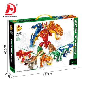Blocs de construction dinosaures mecha 5-en-1, 1215 pièces, 2 modes de transformation, briques robot dinosaure, <span class=keywords><strong>jouet</strong></span> éducatif STEM à assembler pour enfants - Product Image 6