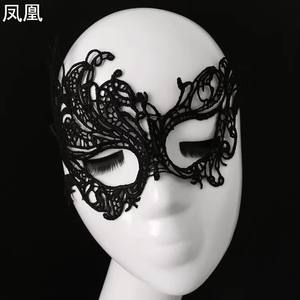 Lady's Black Lace Hohl gesicht Sexy venezia nische Maskerade Ball Halloween Party Kostüm Kostüm Augen Requisiten Made Metal PVC <span class=keywords><strong>Prom</strong></span> - Product Image 6