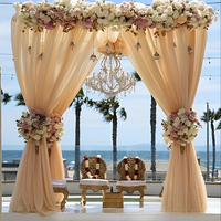Voilage en tulle polyester aérien pour arche de toile de fond, assorti aux draperies de chaise, tissu élégant pour décoration de mariage, célébrations en extérieur et photos