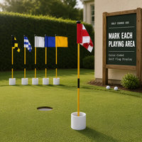 Ensemble de mini-drapeaux de golf personnalisés de 3 pieds en fibre de verre avec coupelle pour l'entraînement au golf en extérieur