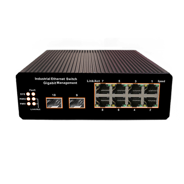 Oem Odm Custom Logo 8 Port Gigabit 2 Sfp Web Managed Industrial Poe Switch 20Gbps Capacity VLAN/QoS SNMP Industrial Projects