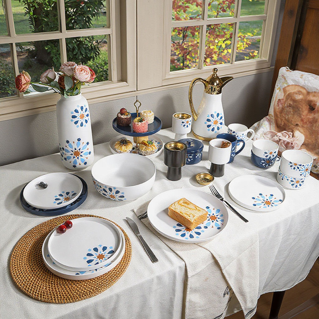 Egypt Dinner Sets Luxury Porcelain Tableware for 12 People