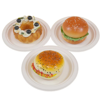 Usine En Gros Biodégradable Canne À Sucre Bagasse Papier Plat Micro-ondes Assiette De Service pour Camping