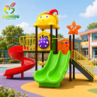 Équipement de terrain de jeu extérieur en acier galvanisé de 76 mm pour enfants, tour de glisse en LLDPE avec toboggan en spirale et en vague pour parc