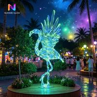 Sculpture lumineuse d'oiseau NUOWEI GLOW, sculpture lumineuse d'oiseau 3D pour la décoration de visites nocturnes dans les zoos et parcs à thème