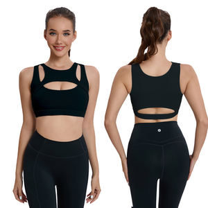 Nahtloser <span class=keywords><strong>Fitness</strong></span>-Yoga-Sport-BH für Damen – große Brustunterstützung, stoßdämpfend, schweißableitend, Nylon-Spandex - Product Image 3