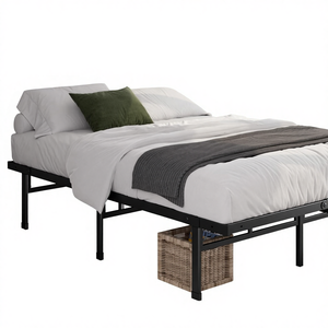 <span class=keywords><strong>Letto</strong></span> Justin 90 x <span class=keywords><strong>190</strong></span> cm - Altezza 36 cm con contenitore sotto il <span class=keywords><strong>letto</strong></span> - <span class=keywords><strong>Letto</strong></span> a piattaforma in metallo - Nero - Cina - Product Image 1