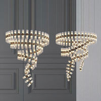 Lustre Moderne de Luxe Léger pour Plafond Haut, Idéal pour Villa, Salon, Duplex, Loft, et Éclairage d'Escalier Rotatif pour Hôtel Élégant