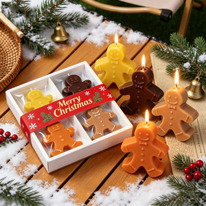 Home Decoration <b>Gift</b> Cute Gingerbread Man Aromatherapy <b>Candles</b> Christmas Novelty Soy Wax Scented <b>Candles</b> - Product Image 6