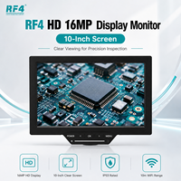 Microscopio de Inspección de PCB y Reparación de Teléfonos RF4 S9R-A6-YS010W con Transmisión en Vivo, Zoom Trinocular de 7-74X y Monitor de 10 Pulgadas