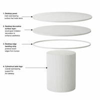 Table à manger ronde blanche moderne de 120 cm avec plateau en MDF de qualité E2, pieds peints, style nordique, table à manger 4 places pour la maison et l'hôtel