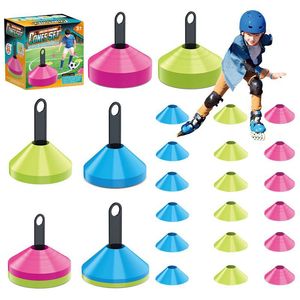 Yuglow 24PC Soccer Training Discs Multifunctional Basketball Roller Skating Marker Cones Sports Training Equipment