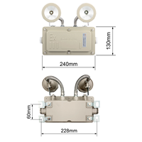 Lampu Darurat LED 3W Tahan Air IP54 Ni-Cd Anti Ledakan 90-280VAC Isi Ulang dengan Inverter Garansi 2 Tahun Tanda Keluar Putih