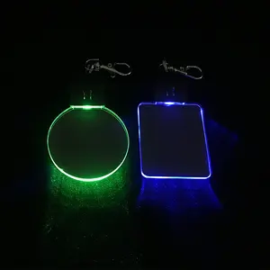 फैक्टरी थोक कस्टम लोगो 7 रंग प्रदर्शन चमक साफ़ खाली एक्रिलिक DIY अपनी खुद की मोबाइल फोनों के लिए चाबी का गुच्छा कुंजी श्रृंखला
