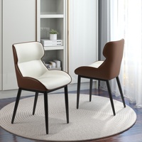 VOXHOME USA - Livraison directe en stock - Chaise de salle à manger moderne de luxe avec accoudoirs et dossier en cuir PU