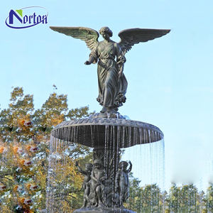 Fontana d'Acqua con Statua di <span class=keywords><strong>Angelo</strong></span> e Bambini in Bronzo, Design Personalizzato, Grande, Moderna, per Decorazione di Parchi all'Aperto, Feng Shui - Product Image 2