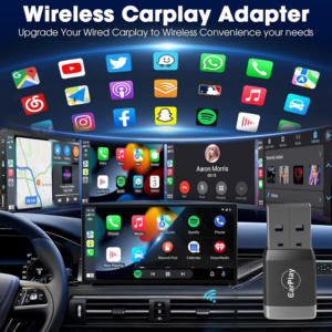 ดองเกิล PIX-LINK 2 in 1 สำหรับเชื่อมต่อ CarPlay แบบไร้สาย และอะแดปเตอร์ Android Auto แบบไร้สาย กล่องอัจฉริยะ AI สำหรับระบบอัจฉริยะ<span class=keywords><strong>ใน</strong></span>รถยนต์ รองรับ CarPlay แบบใช้สาย - Product Image 1