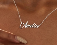 Collar con Nombre Personalizado de Plata de Ley 925, Venta al por Mayor de Fábrica, Colgante con Placa de Nombre en Letra Cursiva, Joyería para Mujer, Regalo de Cumpleaños