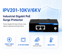 Pelindung Lonjakan Arus Gigabit PoE Industri 10KV 6KV DIN-Rail 10/100/1000M IP40 untuk CCTV, Kereta Api, dan Jaringan Luar Ruangan