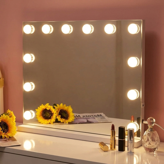 Customize Makeup Mirror Hollywood LED Vanity Mirror with Touch LED Bulbs for Makeup Dressing Table