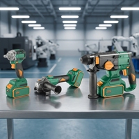 Produit personnalisé RS-8674, kit combiné sans fil 20V 3 pièces, tournevis sans balais, marteau rotatif et mini-meuleuse d'angle