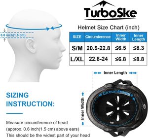 TurboSke Dropshipping 남녀공용 스케이트 보드 BMX 멀티 스포츠 헬멧 남성과 여성을위한 어린이 및 청소년 자전거 헬멧 - Product Image 6