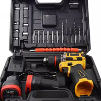 Perceuse sans fil rechargeable 16,8 V Li-Ion à moteur sans balais, vitesse variable, avec deux batteries et kit de perçage
