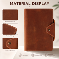 Porte-documents en cuir PU véritable avec logo personnalisé, bloc-notes, emplacements pour cartes, porte-stylo, fermeture à pression, 100 feuilles, pour les affaires