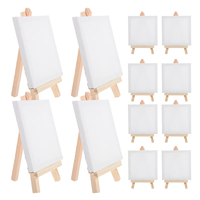 Gardez le sourire 10x10cm Mini coton blanc Art toile peinture Kit pour enfants peinture acrylique peinture avec chevalet