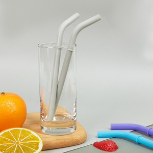 Silicone Folding <b>Straw</b> <b>Reusable</b> Bendable Food Grade Portable Drinking <b>Straws</b> For Outdoor Juice Beverage Use - Product Image 2