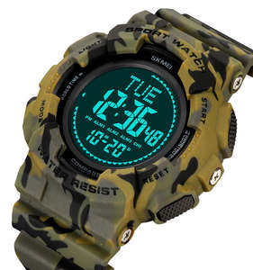 Montres de sport <span class=keywords><strong>Skmei</strong></span> 2077 pour hommes, montres numériques rétro étanches pour le poignet, montres de sport avec boussole, Relojes Deportivos Para Hombre, les plus populaires - Product Image 1